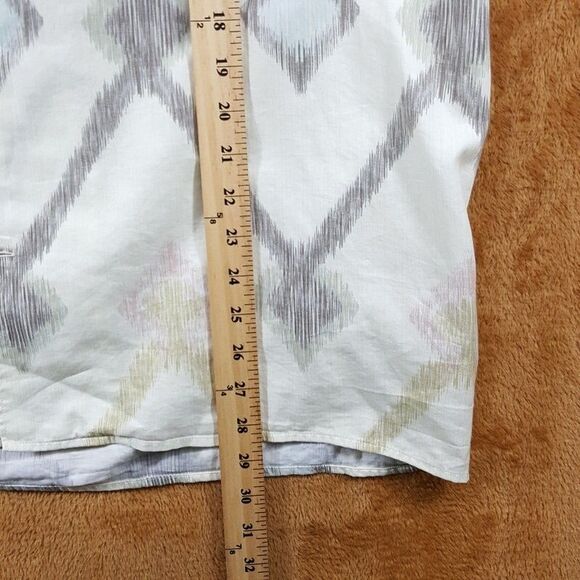 NN07 Camp Shirt Mens XL Ivory Button Up Pocket Zig Zag Chevron Casual JULIO $220 - Picture 9 of 10
